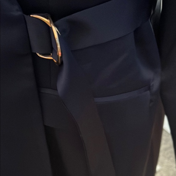 Adelyn Rae Navy Blazer with Wrap Design and V-Neckline, XXL - Picture 4 of 6